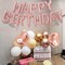 Happy Birthday Balloon Banner – Rose Gold 16” Mylar Letters & Heart Foil Balloons, Boho Neutral Party Decorations for Girls, Women & Kids